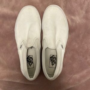 White slip on vans